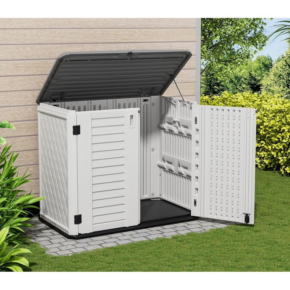 4x2.5 T 야외용 창고, 레진 방수 보관함 또는 잠 - Gardening Tools Storage 리뷰 및 가격