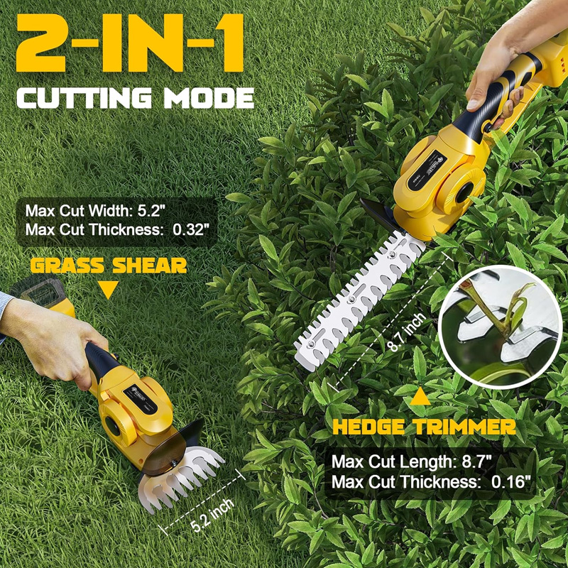 2IN1 브러시리스 전기 헤지 트리머 휴대용 관목 제초 - Gardening Tools Battery Powered 리뷰 및 가격