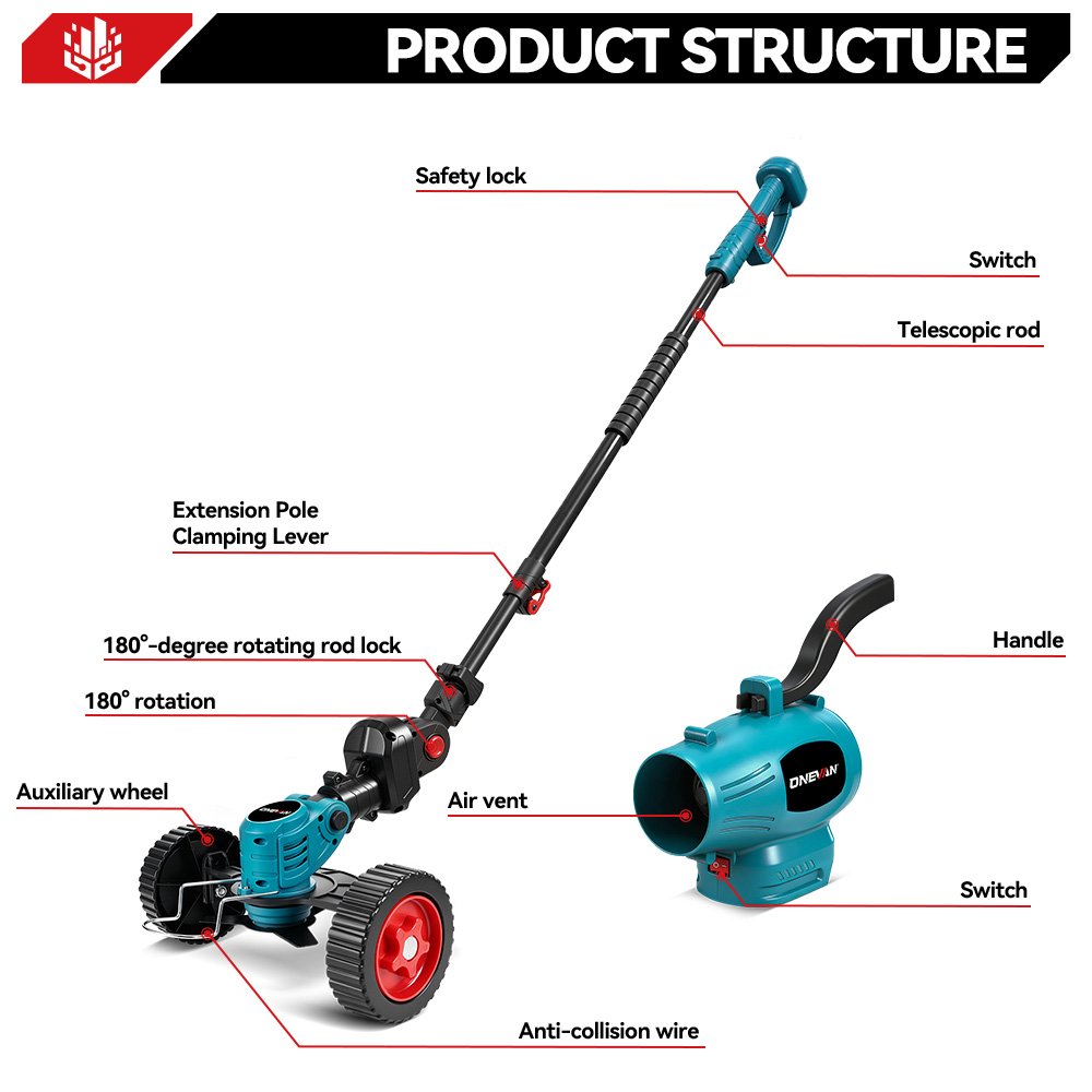 원반 3IN1 2500W 전기 잔디깎이 블로워 기능 포 - Gardening Tools Battery Powered 리뷰 및 가격