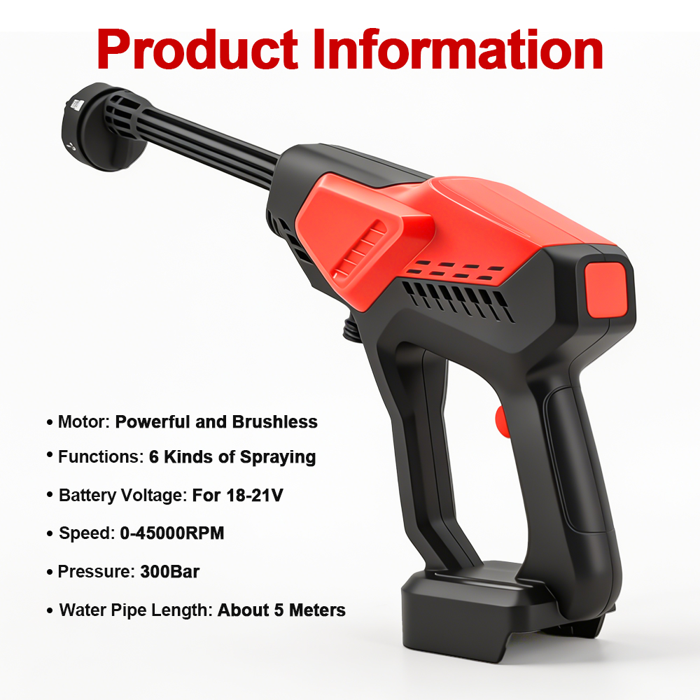 300Bar 브러시리스 고압 세차기 강력 무선 물총 6 - Gardening Tools Battery Powered 리뷰 및 가격