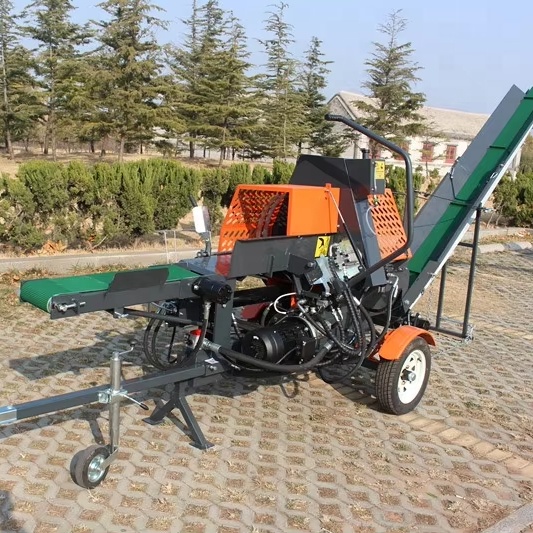 20T 유압식 통나무 분할기 임업 기계 수평 이동식 수 - Gardening Tools Video 리뷰 및 가격