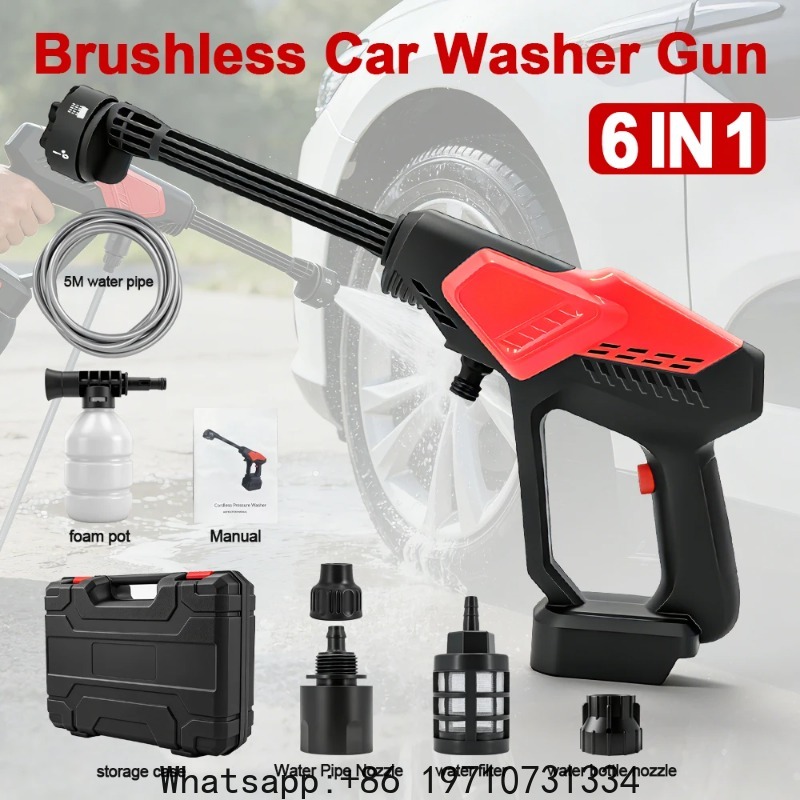 300Bar 브러시리스 고압 세차기 강력 무선 물총 6 - Gardening Tools Battery Powered 리뷰 및 가격
